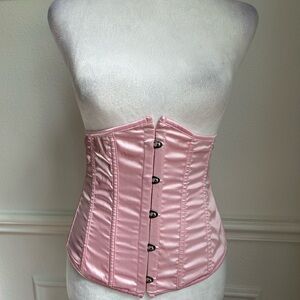 Pink Satin Corset, Size Small